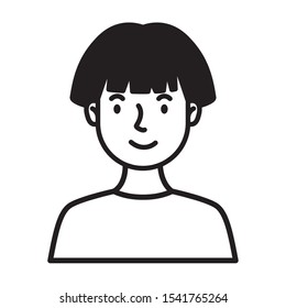 man avatar character line style vector illustration design