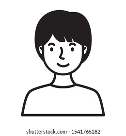 man avatar character line style vector illustration design