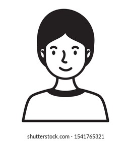 man avatar character line style vector illustration design