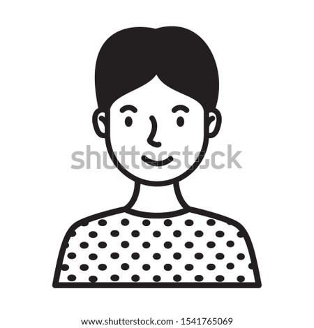 man avatar character line style vector illustration design