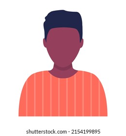 Man avatar character. Male African portrait. Flat design. Vector isolated on white.