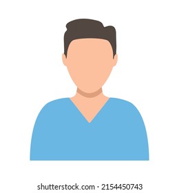 Man avatar character. Male portrait. Flat design. Vector isolated on white.