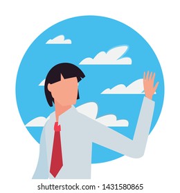 man avatar character sky background