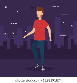 Man avatar and city design