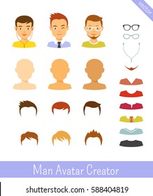 Man Avatar Creator Male Avatar Character Stock Vector (Royalty Free ...