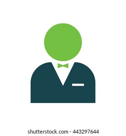 man avatar Flat icon and Logo  green, blue color
