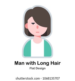 man avatar flat vector illustration