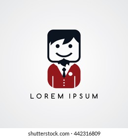 man avatar with formal suit theme vector art illustration
