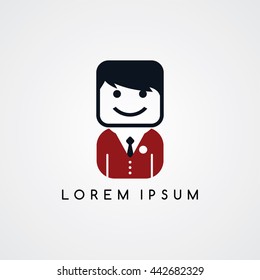 man avatar with formal suit theme vector art illustration