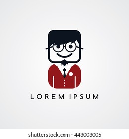 man avatar with formal suit theme vector art illustration