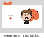 man avatar of funny people. User face. Modern style that is trendy and cute. Flat Cartoon Character Design.