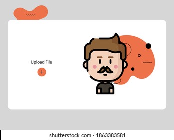 man avatar of funny people. User face. Modern style that is trendy and cute. Flat Cartoon Character Design.
