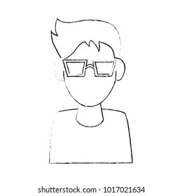Man avatar with glasses cartoon