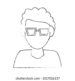 Man avatar with glasses cartoon