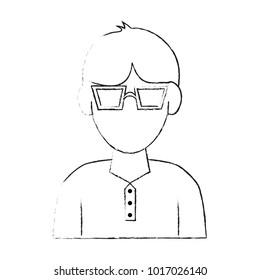 Man avatar with glasses cartoon