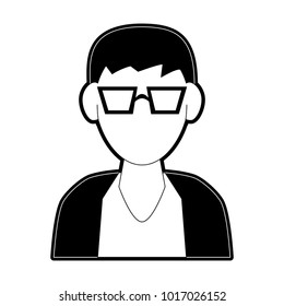 Man avatar with glasses cartoon