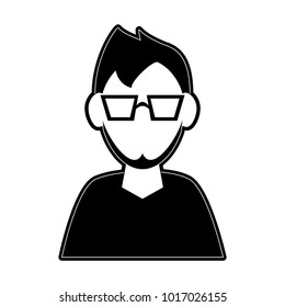 Man avatar with glasses cartoon