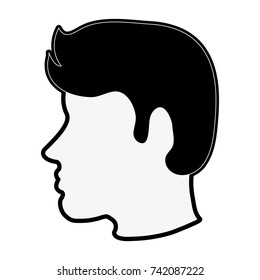 man avatar head sideview icon image