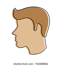 man avatar head sideview icon image