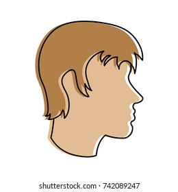 man avatar head sideview icon image