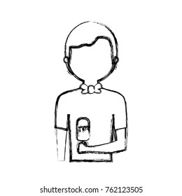 man  avatar  an ice  cream   vector illustration