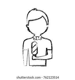 man  avatar  an ice  cream   vector illustration