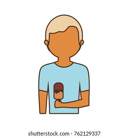 man   avatar with  ice cream  vector illustration