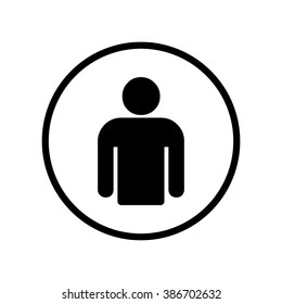 Man or avatar icon in circle . Vector illustration