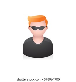Man avatar icon in colors.
