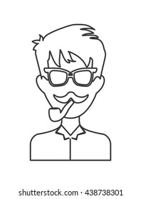 man avatar  icon. Hipster style concept, vector graphic 