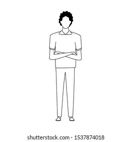 man avatar icon image over white background, vector illustration