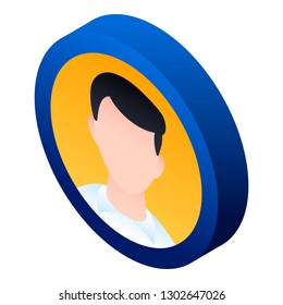 Man avatar icon. Isometric of man avatar vector icon for web design isolated on white background