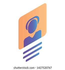 Man avatar icon. Isometric of man avatar vector icon for web design isolated on white background