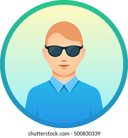 Man avatar icon, nice modern colors