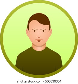 Man avatar icon, nice modern colors