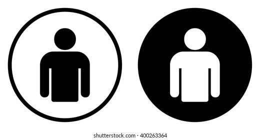 Man or avatar icon set in circle . Vector illustration