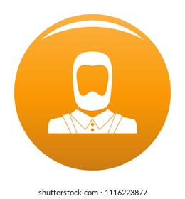 Man avatar icon. Simple illustration of man avatar vector icon for any any design orange