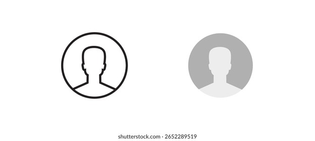 homem, avatar, ícone perfil do usuário Vetor de login, sinal, símbolo, logotipo, ilustração, traço editável, estilo de design plano isolado no branco