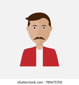 Man avatar icon, vector illustration isolated on white background