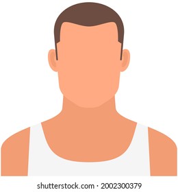 Vector de icono del avatar del hombre aislado en fondo blanco