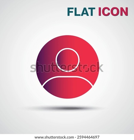 man avatar icon vector sign symbol isolated in red gradient circle 