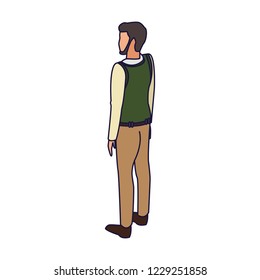 Man avatar isometric concept