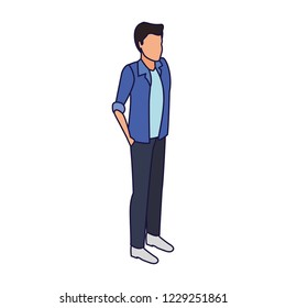 Man avatar isometric concept