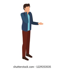 Man avatar isometric concept