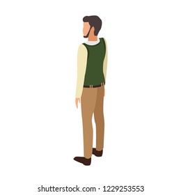 Man avatar isometric concept