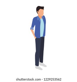 Man avatar isometric concept