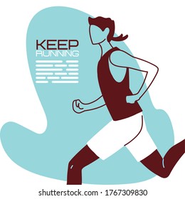 man avatar keep running vector design design, Marathon athlete training and fitness theme Vector illustration