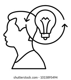 
Man avatar with light bulb. Concept of idea or creativity.
