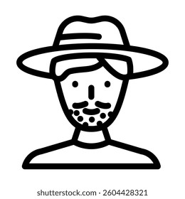 man avatar line icon vector. man avatar sign. isolated contour symbol black illustration