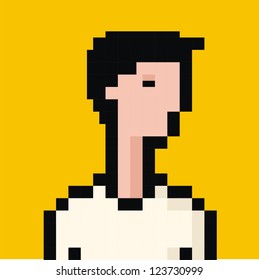 Man avatar made ??of pixels